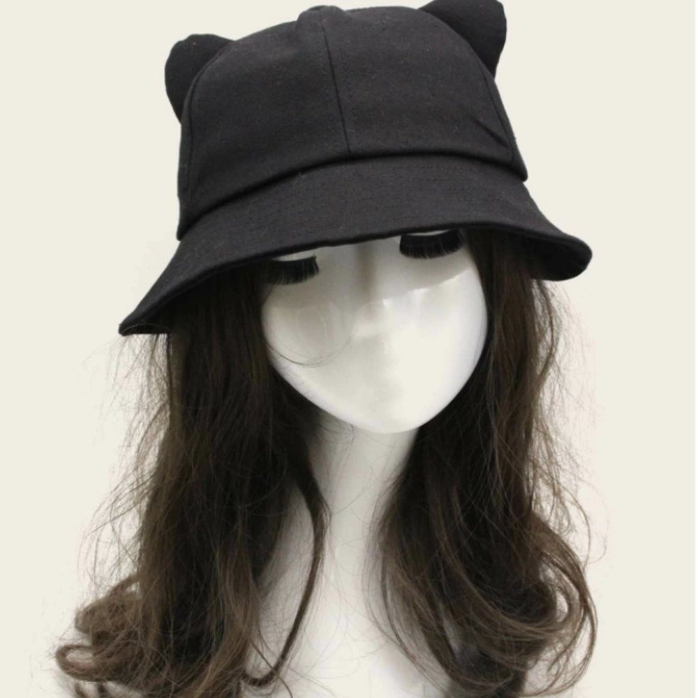 Black Cat Ear & Tail Bucket Hat